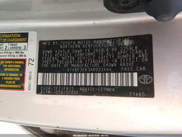 2010 Toyota CAMRY LE 照片 9