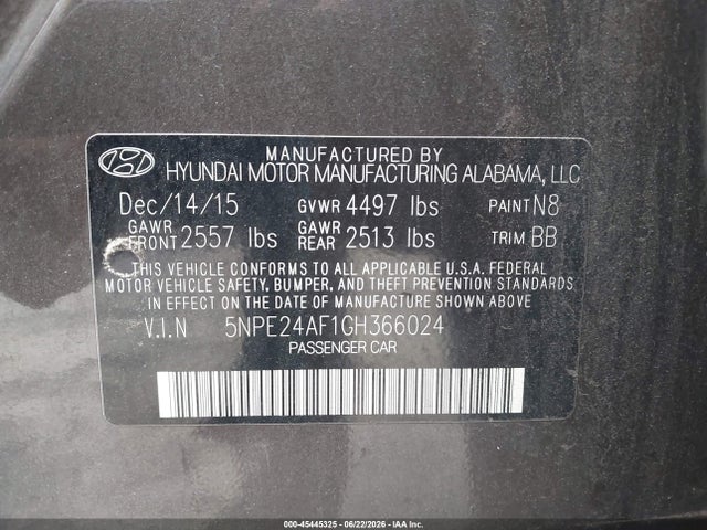 2016 Hyundai SONATA SE 照片 9