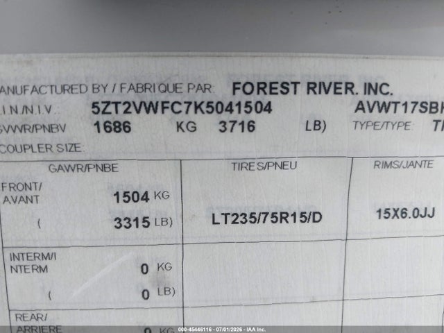 2019 FOREST RIVER 17BH SAGA 9