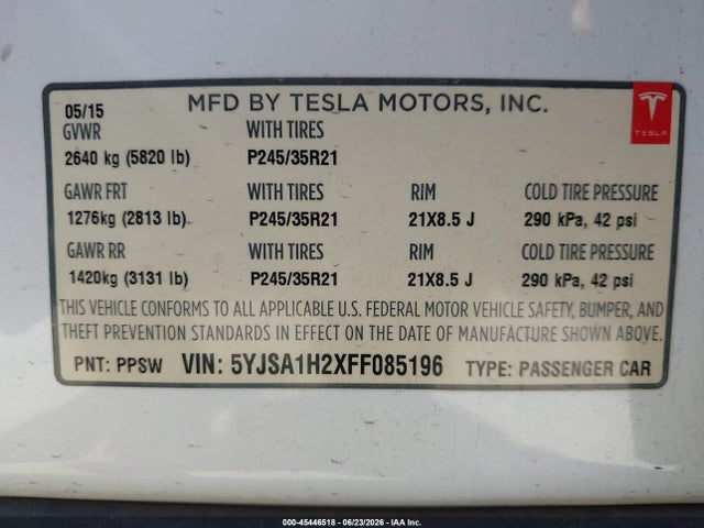 2015 Tesla MODEL S 70D/85D/P85D — фото 9
