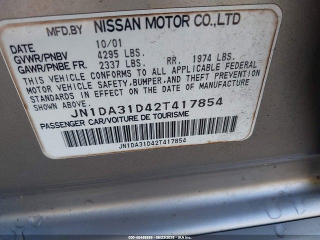 2002 Nissan MAXIMA SE 照片 9