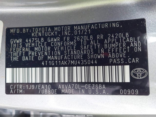 صورة 9 لـ 2021 Toyota CAMRY SE