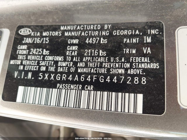 2015 KIA OPTIMA SXL TURBO 照片 9