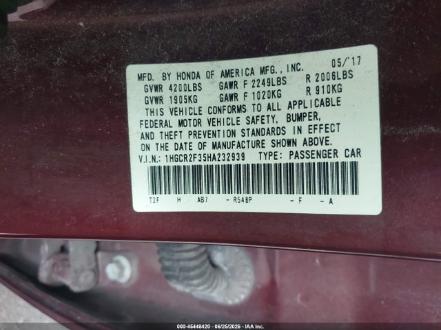2017 Honda ACCORD LX photo 9