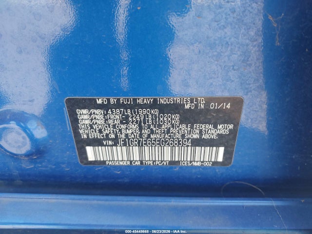 2014 Subaru IMPREZA WRX 照片 9