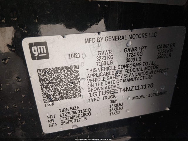 صورة 9 لـ 2022 GMC SIERRA 1500 LIMITED 4WD SHORT BOX AT4