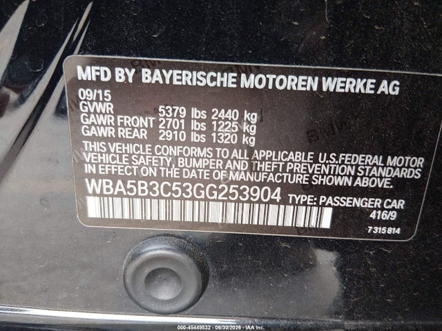 2016 BMW 535I XDRIVE — фото 9