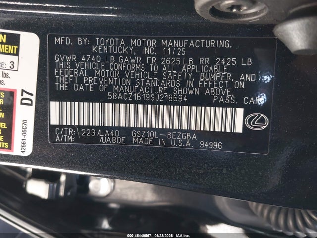 2025 Lexus ES 350 照片 9
