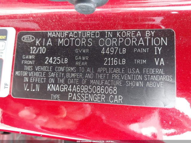2011 KIA OPTIMA SX — фото 9