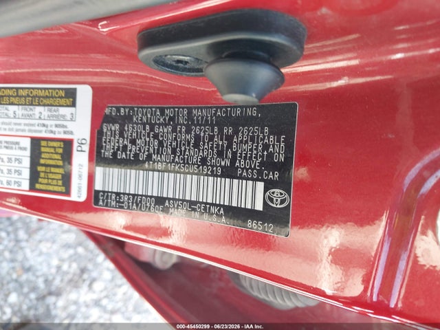 2012 Toyota CAMRY LE photo 9