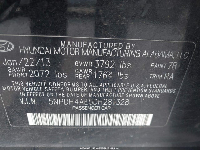 2013 Hyundai ELANTRA GLS 照片 9