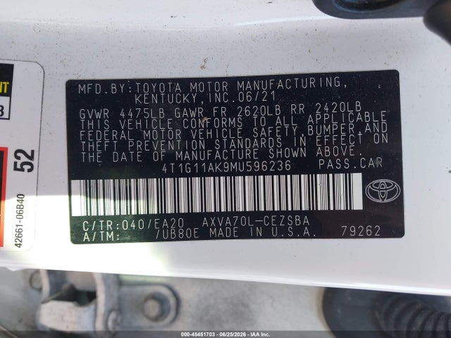 2021 Toyota CAMRY SE 照片 9