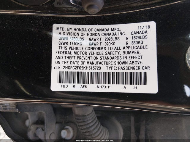 2019 HONDA CIVIC LX 9