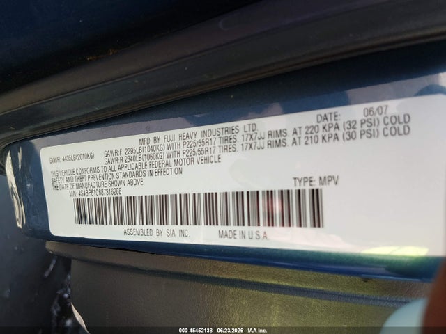 صورة 9 لـ 2008 Subaru OUTBACK (NATL) I/LL BEAN W/NAV/LL BEAN W/NAV/VDC