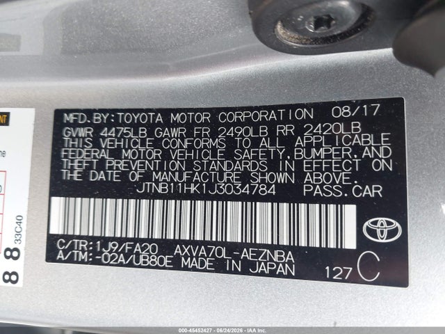 2018 Toyota CAMRY LE 照片 9