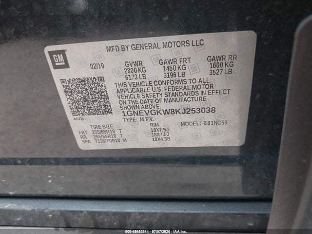 2019 CHEVROLET TRAVERSE 1LT 9