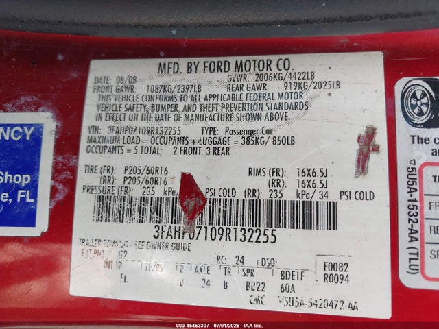 صورة 9 لـ 2009 FORD FUSION SE