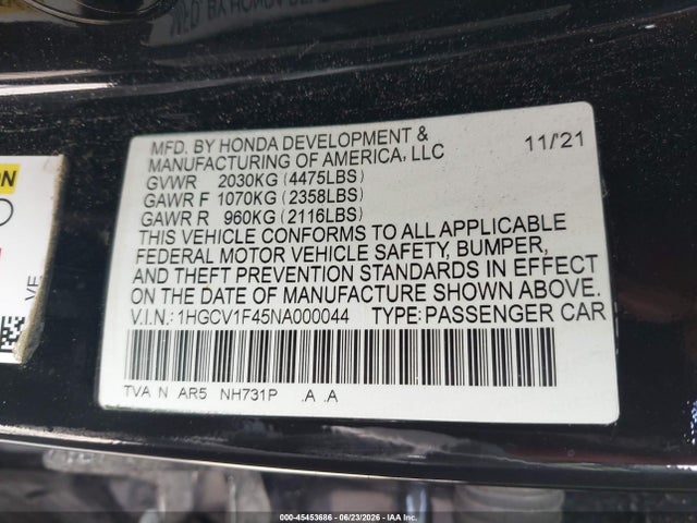 2022 HONDA ACCORD SPORT SPECIAL EDITION 9