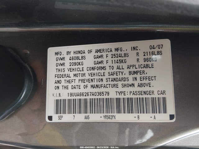 2007 Acura TL 3.2 照片 9