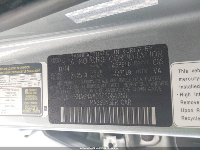 2015 KIA OPTIMA HYBRID EX photo 9