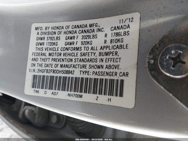 2013 Honda CIVIC EX photo 9
