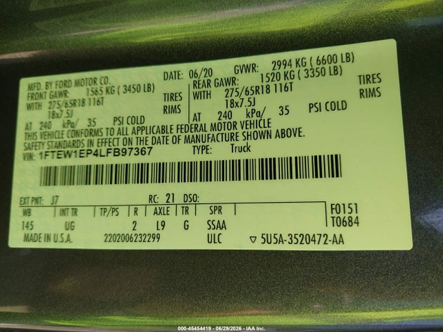 2020 FORD F-150 XLT 9
