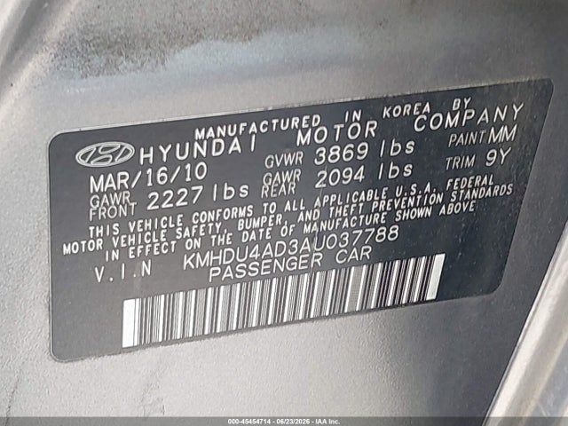 2010 Hyundai ELANTRA GLS — фото 9
