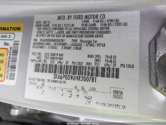 صورة 9 لـ 2017 FORD FUSION TITANIUM