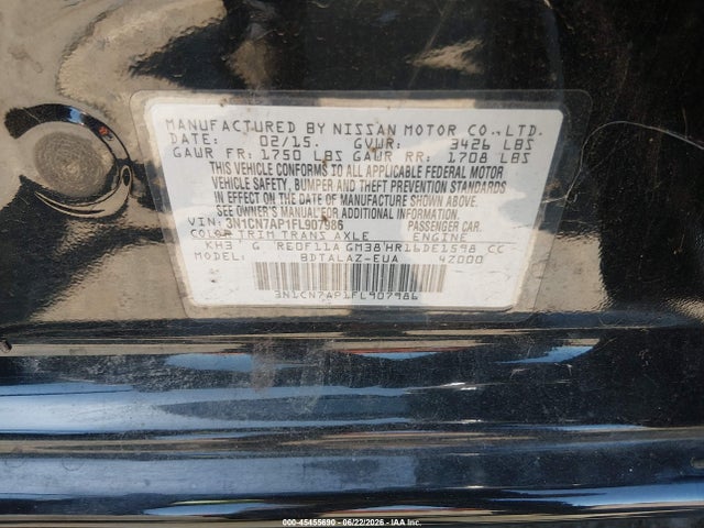 2015 Nissan VERSA 1.6 S+ 照片 9