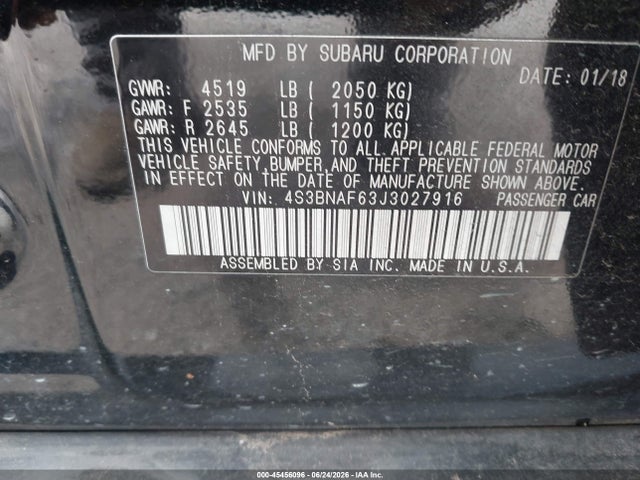 2018 Subaru LEGACY 2.5I PREMIUM 照片 9