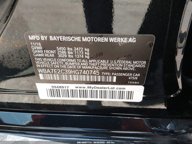2017 BMW 740I 照片 9