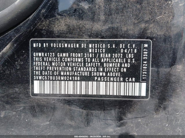 2019 VOLKSWAGEN JETTA 1.4T R-LINE/1.4T S/1.4T SE 9