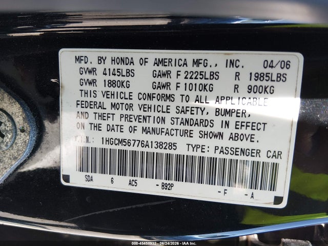 2006 Honda ACCORD 2.4 EX photo 9