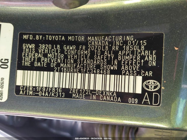 صورة 9 لـ 2015 Toyota COROLLA LE PLUS