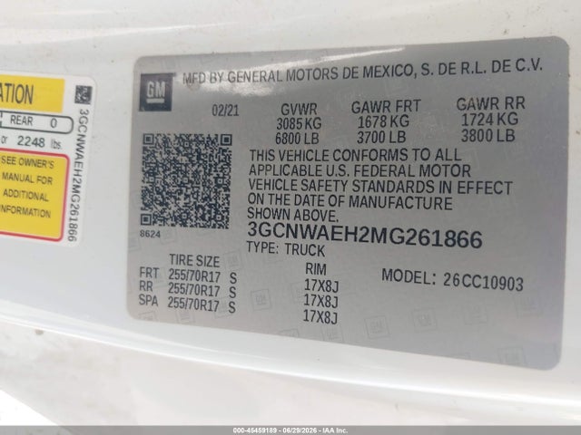 صورة 9 لـ 2021 Chevrolet SILVERADO 1500 2WD LONG BED WT