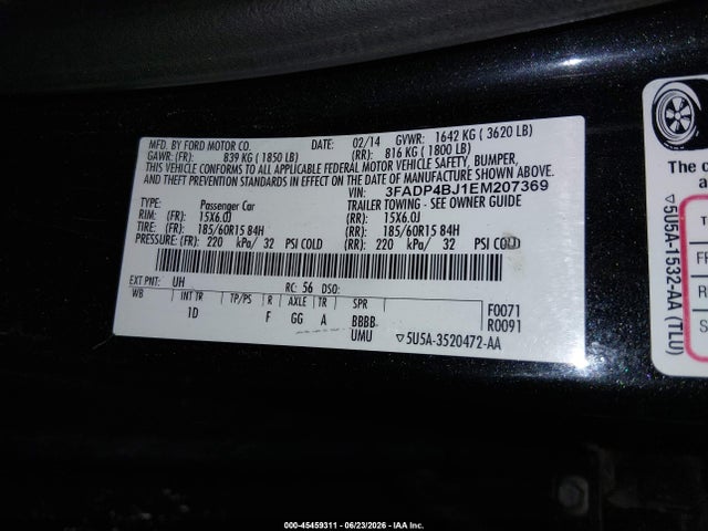2014 FORD FIESTA SE 照片 9