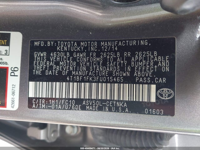 2015 Toyota CAMRY LE photo 9