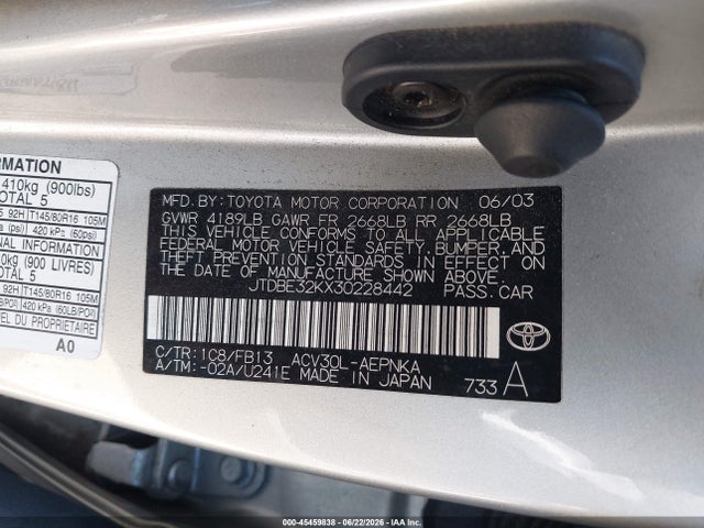 2003 Toyota CAMRY LE 照片 9