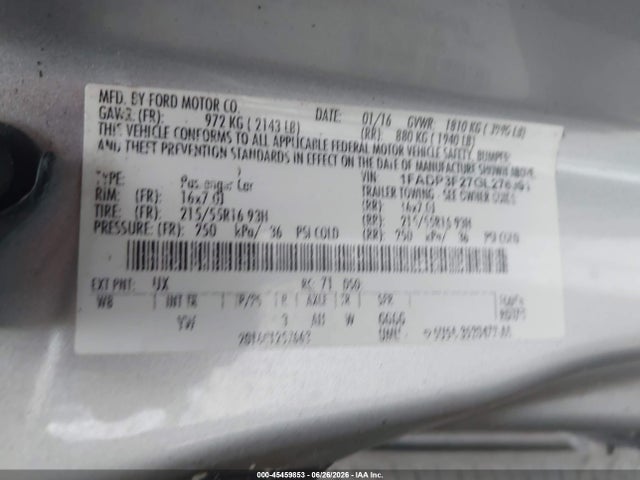 2016 FORD FOCUS SE 照片 9