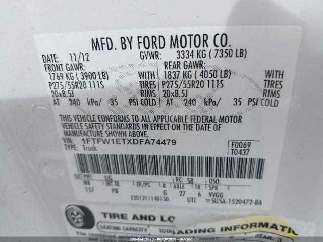 2013 FORD F-150 PLATINUM 照片 9