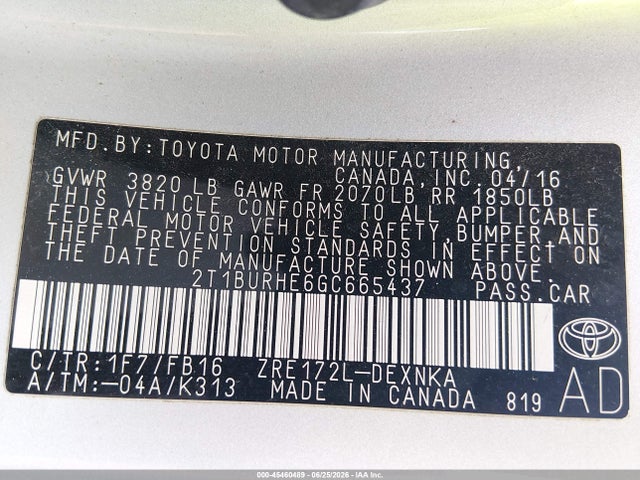 2016 Toyota COROLLA LE photo 9