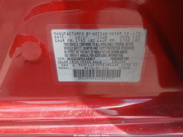 2018 Nissan VERSA 1.6 SV 照片 9