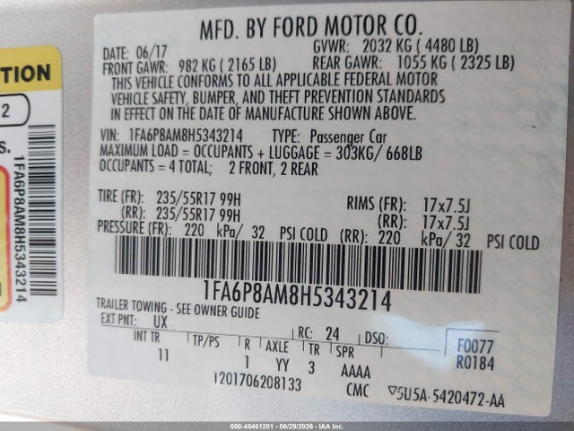 2017 FORD MUSTANG V6 照片 9