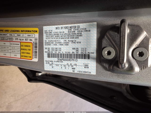 2018 FORD FUSION HYBRID S 照片 9