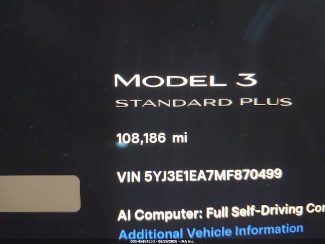 2021 Tesla MODEL 3 STANDARD RANGE PLUS REAR-WHEEL DRIVE — фото 7