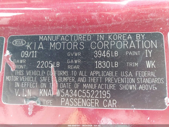 صورة 9 لـ 2012 KIA FORTE SX