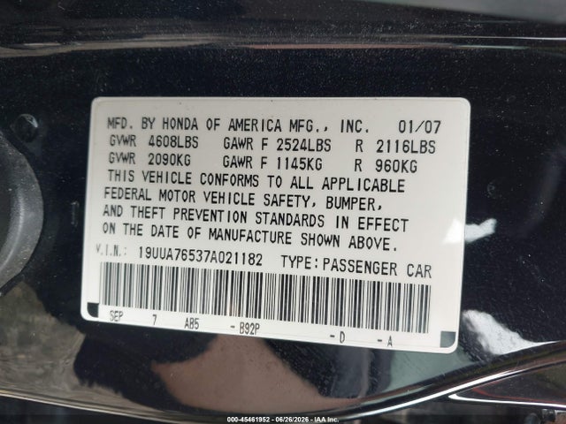 2007 Acura TL TYPE S 照片 9