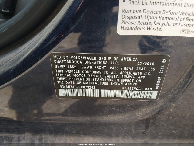 2014 Volkswagen PASSAT 2.0L TDI SE — фото 9