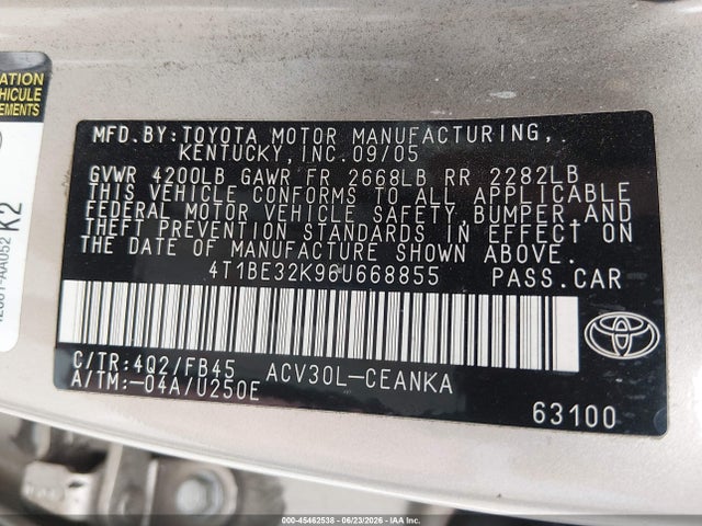 2006 Toyota CAMRY LE photo 9
