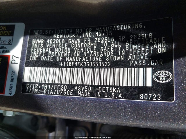 2016 Toyota CAMRY SE — фото 9
